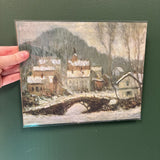 8x10 Village in the Snow Unframed Art Print