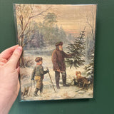 8x10 Cutting Down The Christmas Tree Unframed Art Prinr