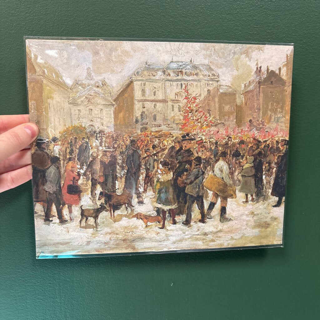 8x10 Downtown at Christmas Unframed Art Print