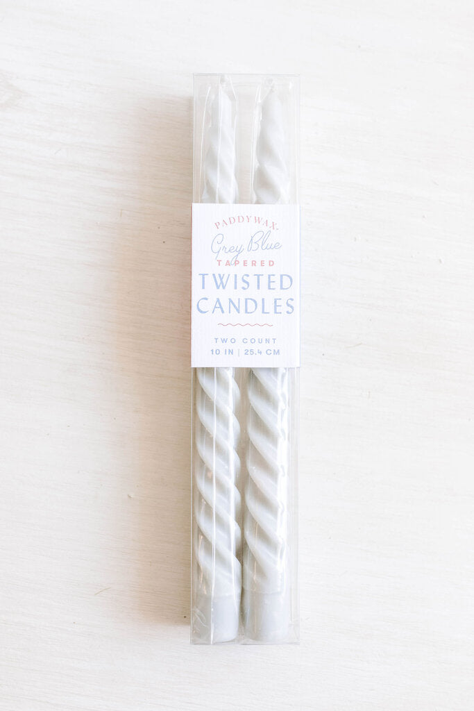 twisted taper in grey blue