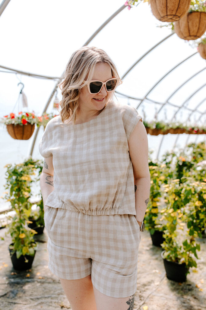 natural gingham blouse