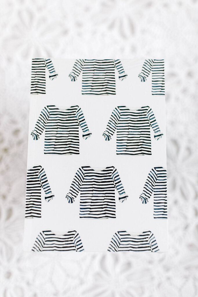 navy and white striped shirt journal