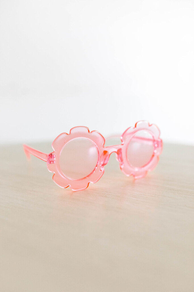 clear pink kids flower sunglasses
