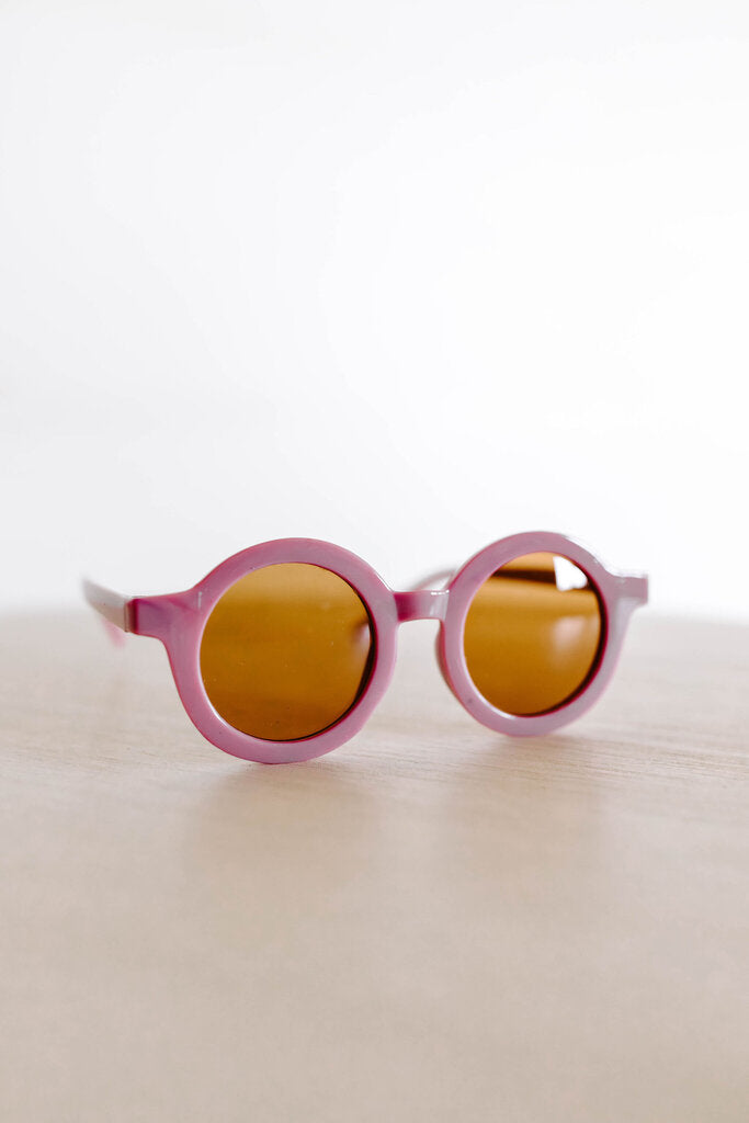lilac round kids sunglasses