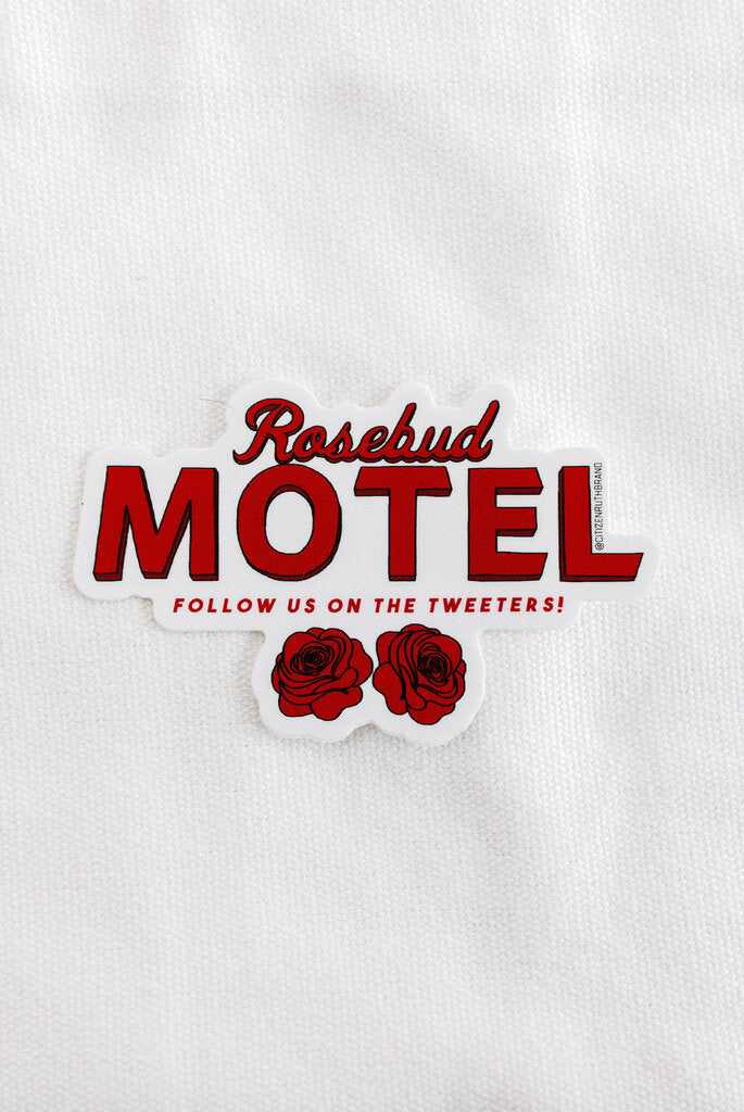 Rosebud motel sticker