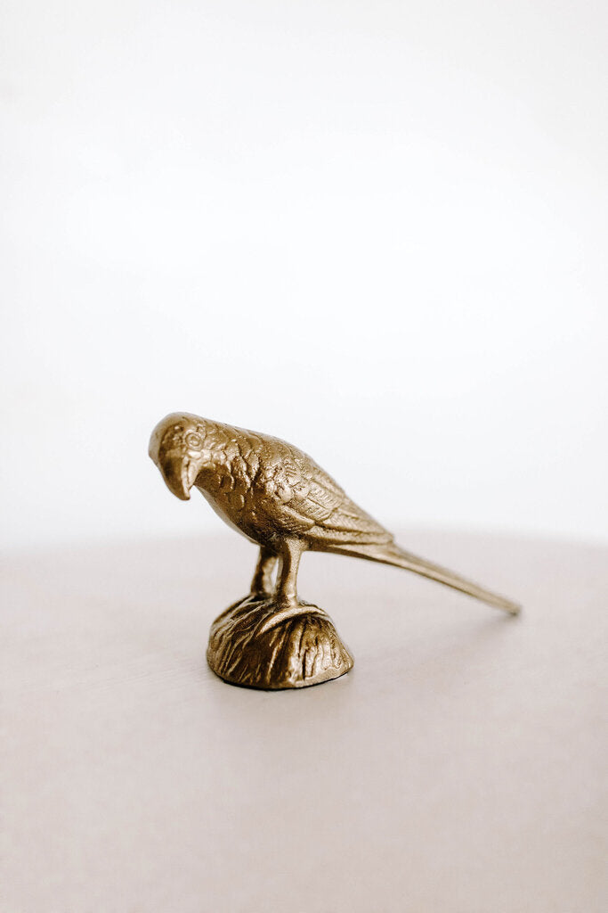 antique gold aluminum bird decor