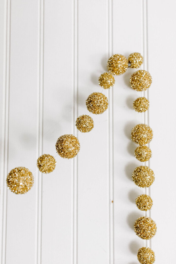 gold snowball garland
