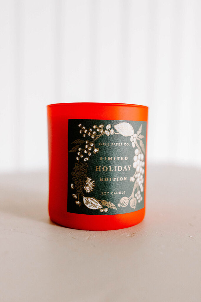 holiday 9oz glass candle