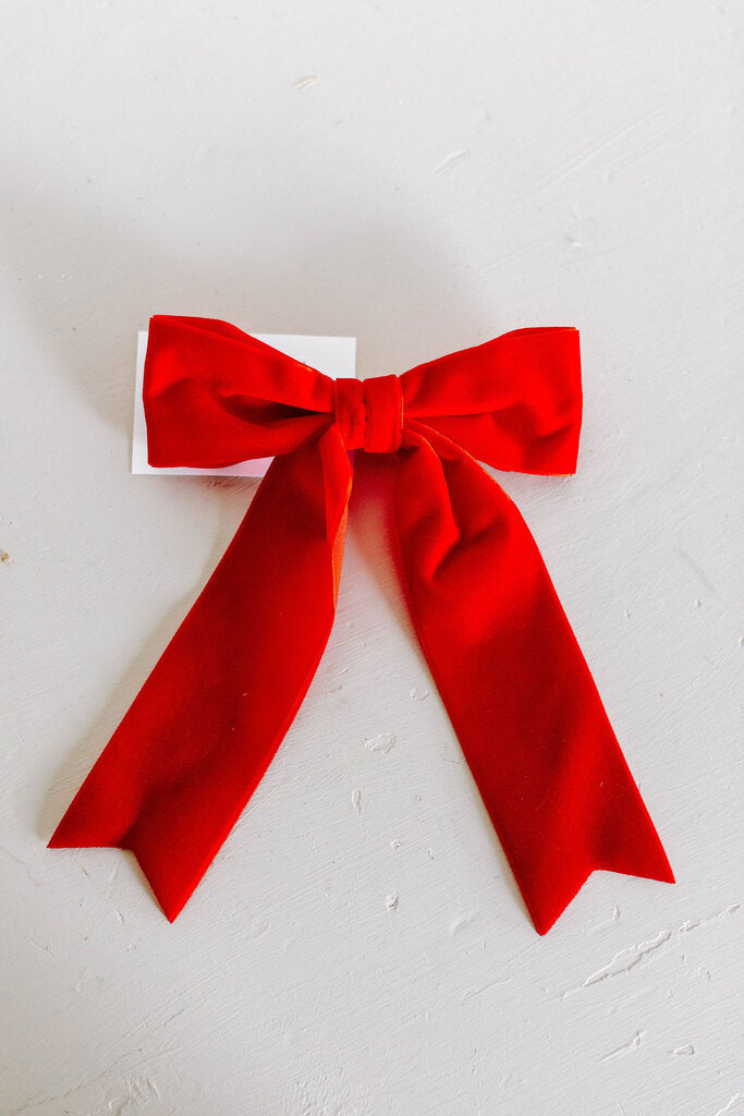red barrette bow