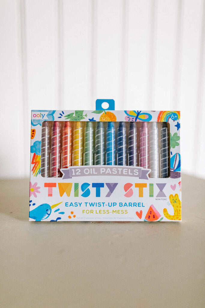 set of 12 twisty stix oil pastels
