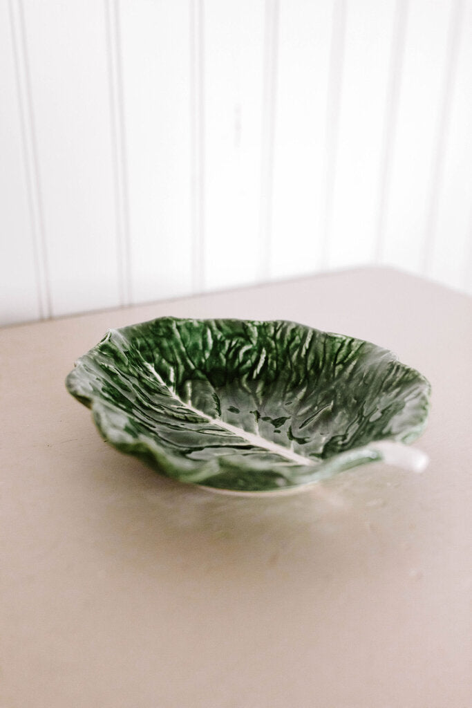 hand painted stoneware cabbage shaped bowl