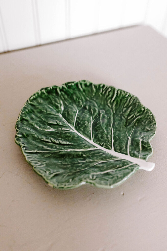 hand painted stoneware cabbage shaped plate