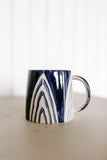 blue arch stoneware mug