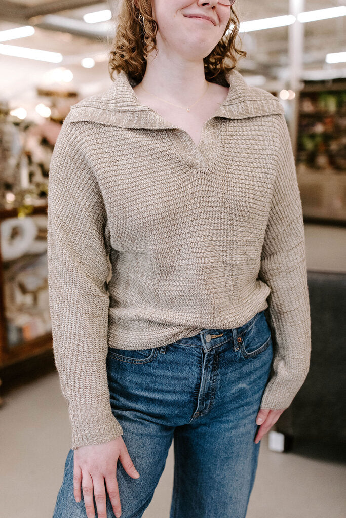 heather beige sweater